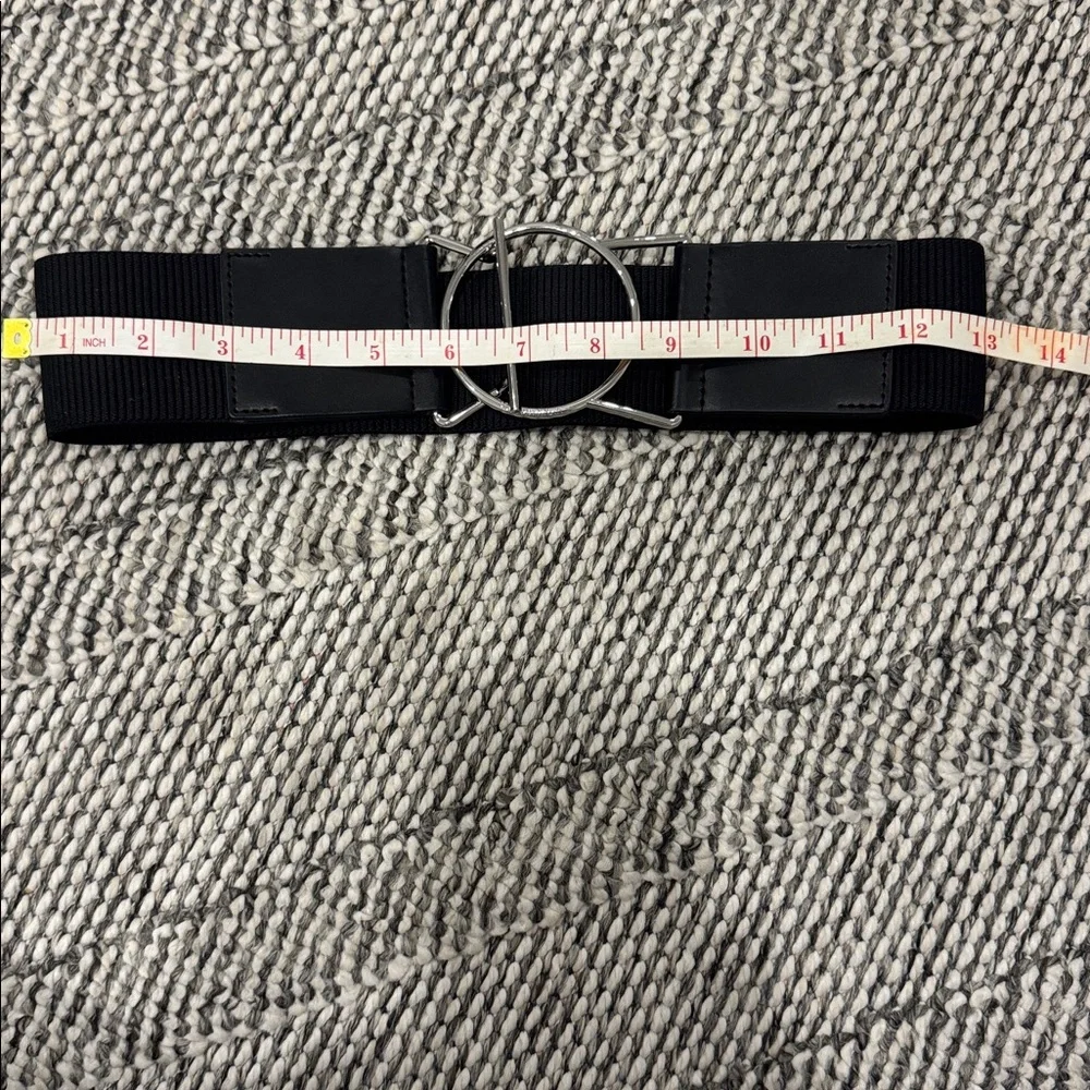 Calvin Klein statement stretch Black Belt with Silver Buckle